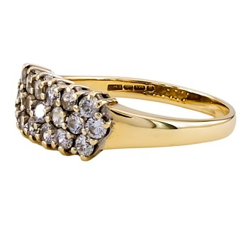 9ct gold Cubic Zirconia half eternity Ring size P